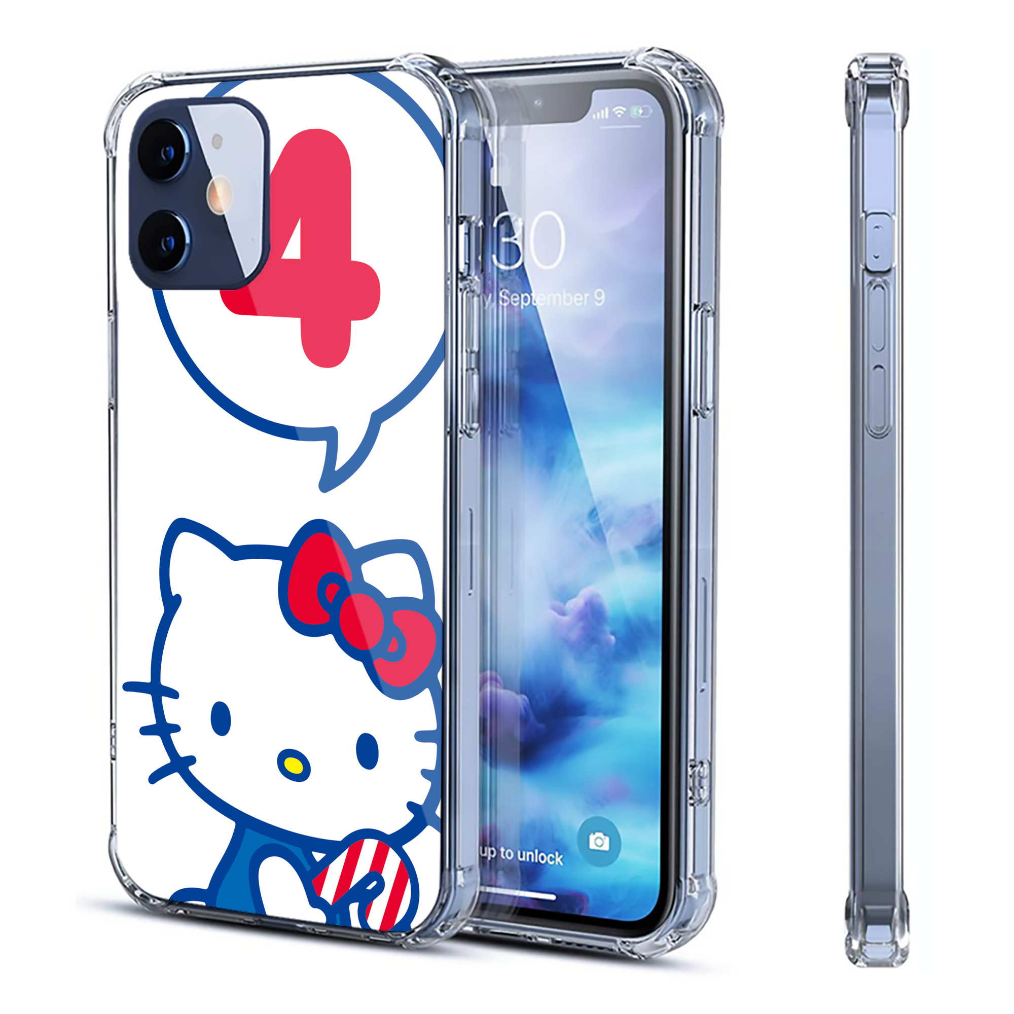 （画像用） Hello Kitty ハローキティ 【iPhone 12シリーズ対応】透明スマホケース（クリアソフトケース）